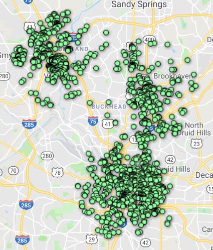 Atlanta Fixed Wireless Internet Coverage Map