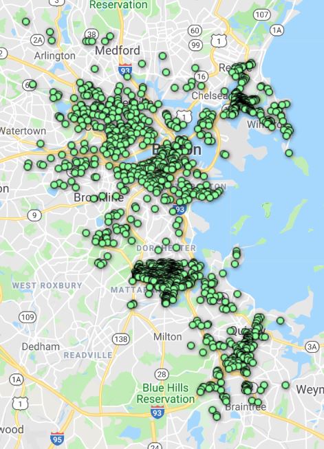 Boston wireless Internet coverage map