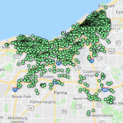 Cleveland wireless Internet coverage area map