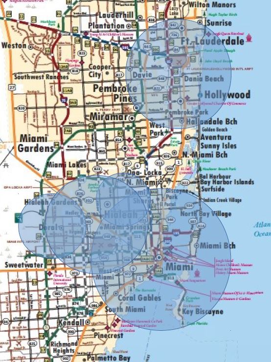 Miami fixed wireless Internet coverage map