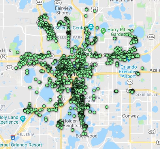 Orlando wireless Internet coverage area map